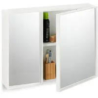 Relaxdays Spiegelschrank, 2-türig, Badschrank beidseitig verspiegelt, HBT: 50x65x15,5 cm,