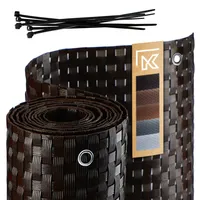Kadax Balkonverkleidung 90 x 500 cm Dunkelbraun Rattan