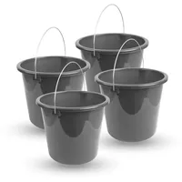 ProHome Eimer Inkl. Metallbügel Anthrazit 5 Liter, 4er Pack