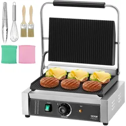 VEVOR Panini-Pressgrill Sandwichmaker Grillplatte 36x23cm Elektrisch Kommerziell