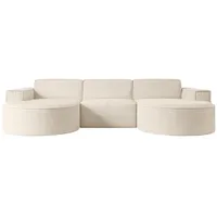 altdecor Ecksofa in U-Form Corner Sofa Bett Eckcouch Couch L-Form Wohnlandschaft Cauchsofa MARI-U1-299x165x78 cm Beige