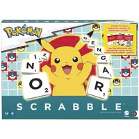 MATTEL GAMES Scrabble Pokémon mit Mega Figur Familienspiel Mehrfarbig