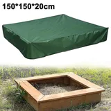 Wasserdichte Sandkastenabdeckung, Sandkastenabdeckung, Spielzeug-sandkastenabdeckung – 150 X 150 X 20 Cm – Grün