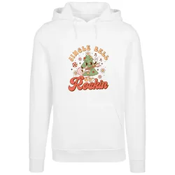 Kapuzenpullover F4NT4STIC "Jingle Bell Rockin Christmas", Damen, Gr. XXL, weiß, Obermaterial: 65% Baumwolle, 35% Polyester, casual, relaxed fit, Langarm, Pullover, Premium Qualität