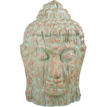 deluke Buddhakopf CELO Kunststoff Kupfer-Grün 110x76x76cm Gartendeko Outdoor Indoor Dekoration Budda