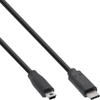 InLine USB 2.0 Kabel, USB Typ-C Stecker an Mini-B Stecker schwarz, 1m