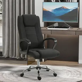 Vinsetto Drehstuhl Kunstleder Schwarz