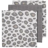 Meyco Meyco, Pucktuch + Nuscheli, Mullwindeln 3er pack Panther - Neutral/Grau - 70x70cm (70 cm, 70 cm)