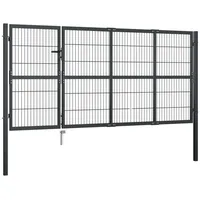 VidaXL Gartentor mit Pfosten Stahl 350×120 cm Anthrazit