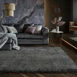 Kadima Design Hochflor-Teppich `Dovel` - Recyceltes Polyester - Nachhaltig & Weich. Farbe: Anthrazit, 80x150 cm