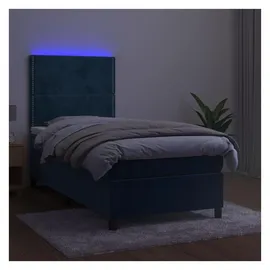 vidaXL Boxspringbett 100 x 200 cm Dunkelblau