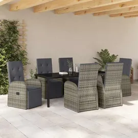 vidaXL Garten Essgruppe 7-tlg. Grau