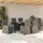 vidaXL Garten Essgruppe 7-tlg. Grau