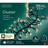 Lumineo LED-Lichterkette Cluster 588 LED 5,5 m warmweiß schwarz