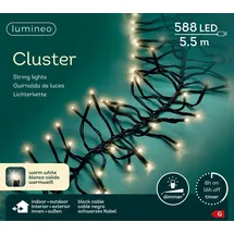Lumineo LED-Lichterkette Cluster 588 LED 5,5 m warmweiß schwarz