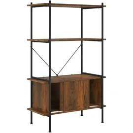 vidaXL Regal mit 4 Böden und Schrank 80 x 40 x 130 cm Braun