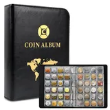 Münzen Sammelalbum, 20 Seiten, 480 Taschen Münzalbum, Münzsammelalbum 25.8x20cm, Münzen Aufbewahrung Album mit Zip, Coins Collection Album, Sammlungen, Banknoten und Geldstempel
