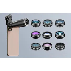 Apexel 10-in-1 Clip Objektiv Set schwarz