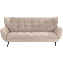 3-Sitzer LEONIQUE "Ariana", beige (natural), B:221cm, 100% Polyester, Sofas, Big-Sofa bzw. stylischer Hochlehner