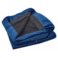 Beliani Bezug für Sessel Bernes Samtstoff Marineblau