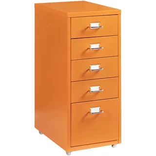 [en.casa] Rollcontainer Kökar mit 5 Schubladen 69x28x41 cm Orange