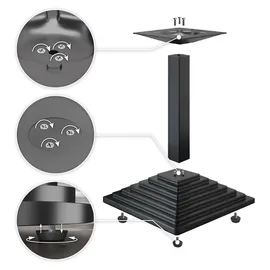 GGM Möbel MPY | Bistro Massiv Tisch | Quadratisch | 70 x 70 x 81 cm | Walnuß / Schwarz