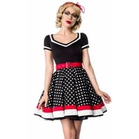 BELSIRA A-Linien-Kleid 50er Jahre Pin Up Rockabilly Kleid Jersey Retrokleid Minikleid L