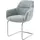 DeLife Freischwinger Pejo-Flex Chenille Pastellblau Freischwinger rund Edelstahl Taschenfederkern,
