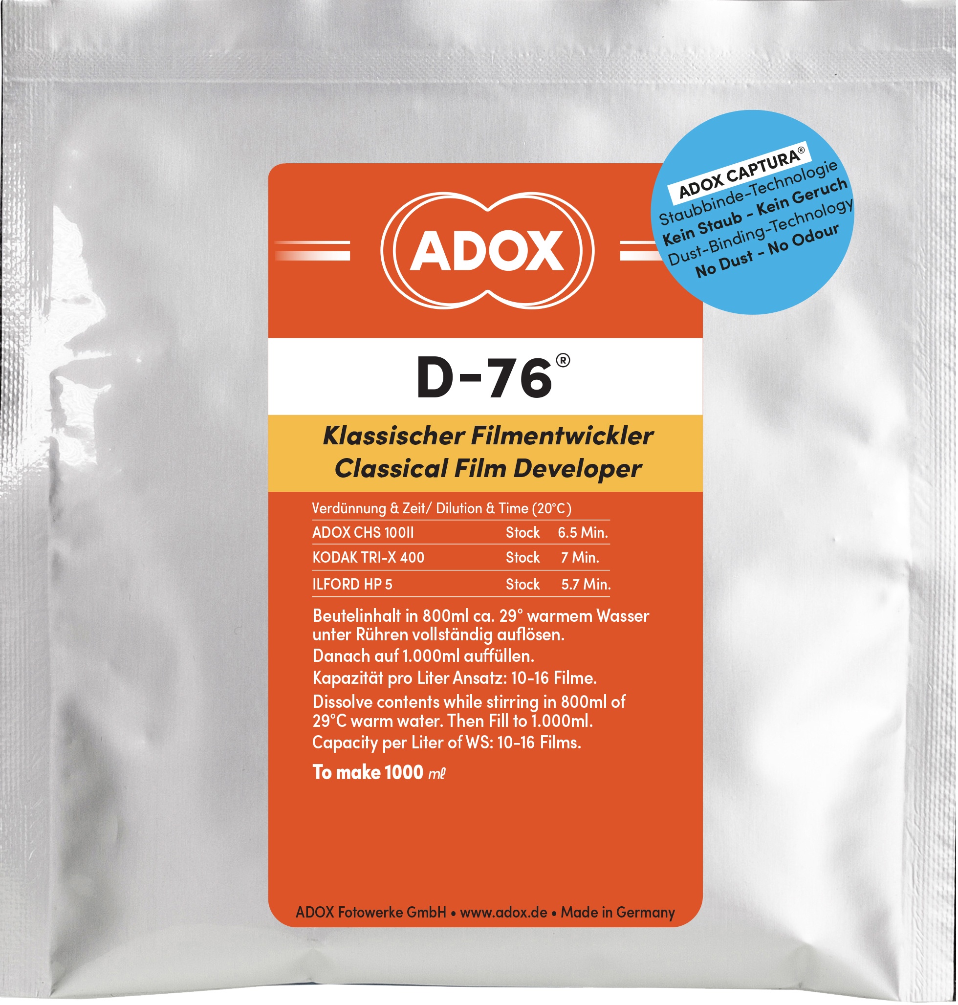 ADOX D-76 Filmentwickler zum Ansatz von 1000 ml
