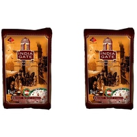 INDIA GATE Classic Basmati Rice (aus Indien, feines Langkorn) aromatisch, Vorratspackung - 2er Pack (1 x 1 kg)