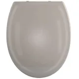 spirella Toilettendeckel oval Klodeckel mit Quick-Release-Funktion und Softclose Absenkautomatik. Antibakterielle Klobrille aus Thermoplast und rostfreiem Edelstahl abnehmbar - Taupe