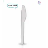 Blanc HYGIENIC Messer, Plastikmesser, Mehrwegbesteck, 16 cm, 2.000 Stk, weiß, robust, Premium Qualität