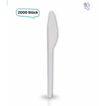 Blanc HYGIENIC Messer, Plastikmesser, Mehrwegbesteck, 16 cm, 2.000 Stk, weiß, robust, Premium Qualität