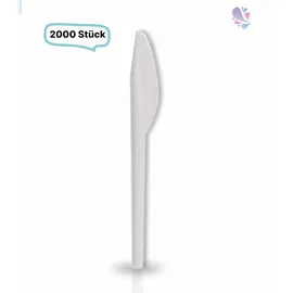 Blanc HYGIENIC Messer, Plastikmesser, Mehrwegbesteck, 16 cm, 2.000 Stk, weiß, robust, Premium Qualität