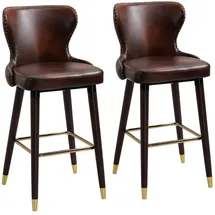 Homcom Barhocker PU braun 2er Set
