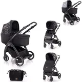 Lorelli Kinderwagen 2 in 1 California Babywanne Sportsitz Alurahmen Wickeltasche schwarz