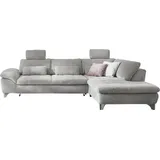 die planbar Eckcouch Cord 3-Sitzer Grau