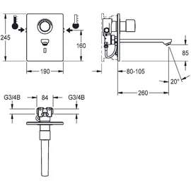 KWC AR Wascharmatur F5 elektrisch Thermostat Silber
