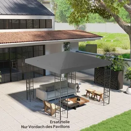 Outsunny Ersatzdach für Pavillon 3 x 3 m Wasserdicht Dunkelgrau