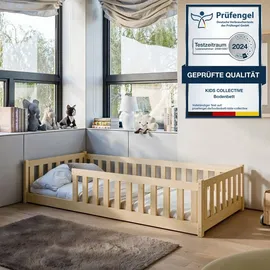Kids Collective Bodenbett Jugendbett 80 x 160 cm Kiefer naturbelassen beige