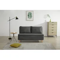 OTTO home 2-Sitzer AINSLEY 140 cm - verstellbare Rückenlehne, wandelbar zum Gästebett, Relaxsofa, Webstoff u. Cord-Bezug grau