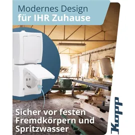 Kopp Klappdeckelsteckdose 2-fach Arktisweiß