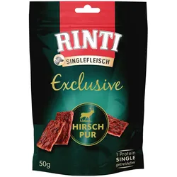 RINTI Exclusive Snack pur 50 Gramm Hundesnack 12 x 50 Gramm Hirsch
