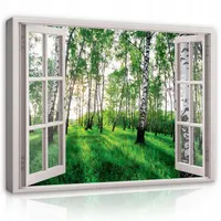 WallArena Leinwandbild, Mehrfarbig, Holzwerkstoff, Recyclingholz, Baum/Pflanze/Natur, Rechteckig, 80x60 cm, FSC 100%, 3D-Effekt, Bilder und Zubehör, Wandbilder, Leinwandbilder