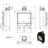 Kratki Nadia Kamineinsatz Stahl Schwarz