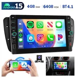 ESSGOO Android 15 Autoradio Carplay RDS GPS NAVI Für SEAT IBIZA 6J 2009-2013 Autoradio (RDS, 4+64GB(optional), Digitalradio (DAB), FM, SWC, Apple Carplay Android Auto GPS Navi WIFI BT EQ mit USB- und Type-C) schwarz