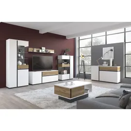 Home Affaire Sideboard Novena 154,8 x 87,6 x 40 cm Alpinweiß / Catania Eiche / Schwarz