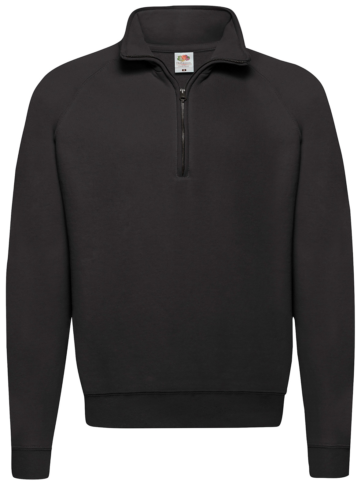 CLASSIC ZIP NECK SWEAT - Herren Sweatshirt mit Reißverschluss, schwarz, M