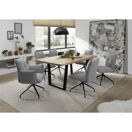 Stolkom Esstisch BENNY MINI 180 x 100 cm Eiche Massivholz, Tisch mit Baumkante braun