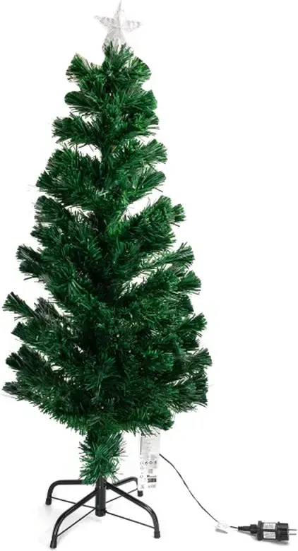 Aigostar Niederspannungs-Faser-Optik-Weihnachtsbaum 2,1 m RGBY Mehrfarbig IP44 Innen Außen